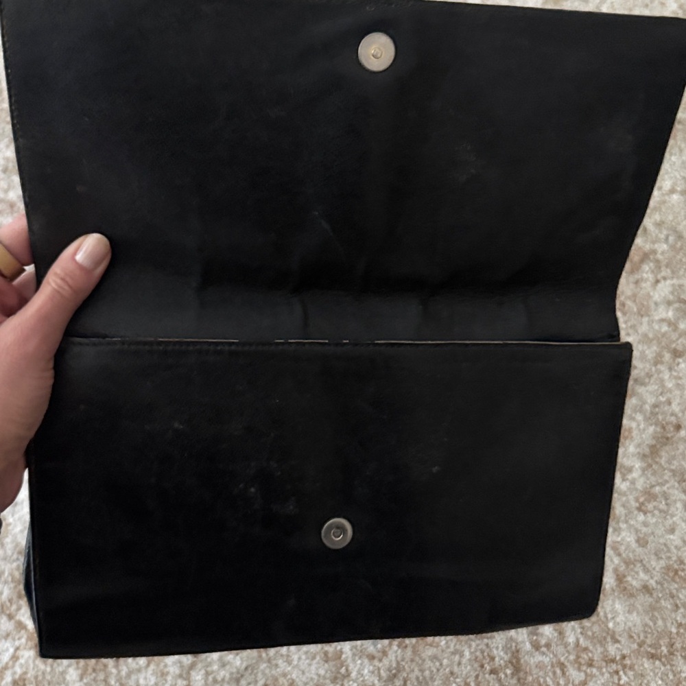 YSL Gunmetal Leather Clutch - Picture 10 of 10